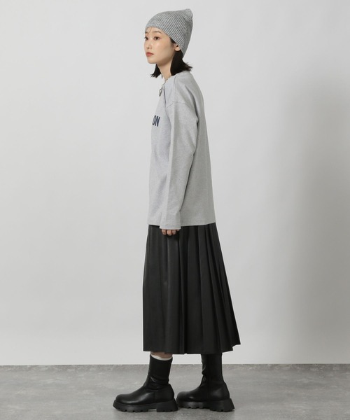 LAKOLE（ラコレ）の「フロッキーロゴスムース長袖T / 231916（Tシャツ/カットソー・レディース・ピンク/チャコール/グレー/オフホワイト・FREE）」の9枚目の写真