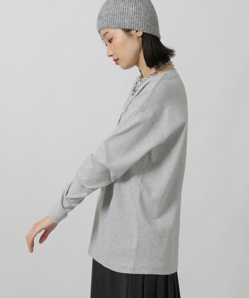 LAKOLE（ラコレ）の「フロッキーロゴスムース長袖T / 231916（Tシャツ/カットソー・レディース・ピンク/チャコール/グレー/オフホワイト・FREE）」の11枚目の写真