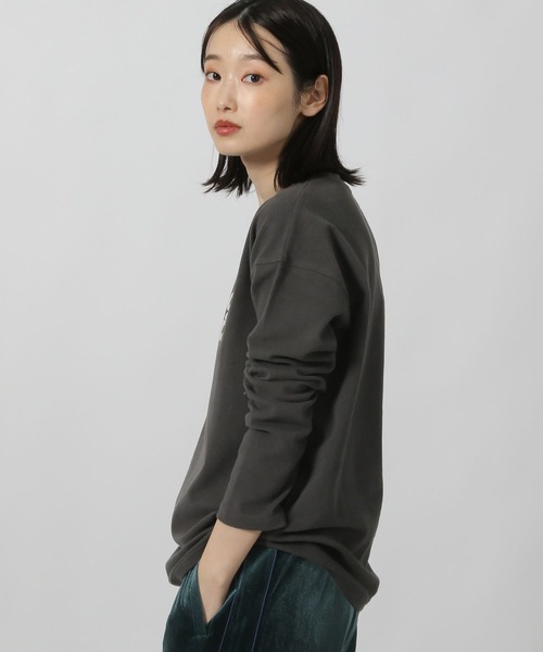 LAKOLE（ラコレ）の「フロッキーロゴスムース長袖T / 231916（Tシャツ/カットソー・レディース・ピンク/チャコール/グレー/オフホワイト・FREE）」の14枚目の写真