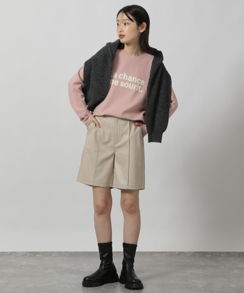 LAKOLE（ラコレ）の「フロッキーロゴスムース長袖T / 231916（Tシャツ/カットソー・レディース・ピンク/チャコール/グレー/オフホワイト・FREE）」の16枚目の写真