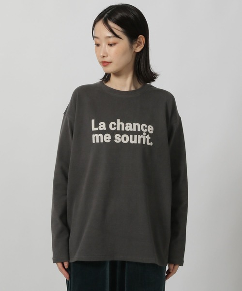 LAKOLE（ラコレ）の「フロッキーロゴスムース長袖T / 231916（Tシャツ/カットソー・レディース・ピンク/チャコール/グレー/オフホワイト・FREE）」の19枚目の写真