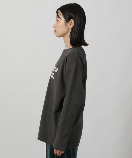 LAKOLE（ラコレ）の「フロッキーロゴスムース長袖T / 231916（Tシャツ/カットソー・レディース・ピンク/チャコール/グレー/オフホワイト・FREE）」の20枚目の写真