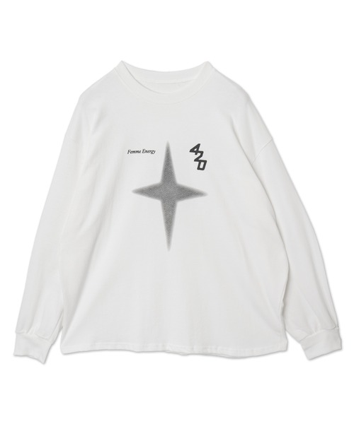 Figments(フィグメンツ)の「TwinkleプリントロンT(Tシャツ/カットソー・レディース・ホワイト/チャコールグレー・FREE)」の9枚目の写真