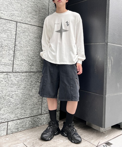 Figments(フィグメンツ)の「TwinkleプリントロンT(Tシャツ/カットソー・レディース・ホワイト/チャコールグレー・FREE)」の4枚目の写真