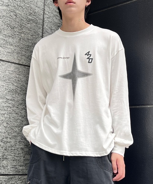 Figments(フィグメンツ)の「TwinkleプリントロンT(Tシャツ/カットソー・レディース・ホワイト/チャコールグレー・FREE)」の5枚目の写真