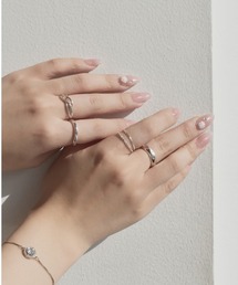 Reurie'（レウリィ）の「ウェーブリング 5SET 指輪 重ね付け ウェーブ ニュアンス シンプル シルバー ゴールド（リング）」