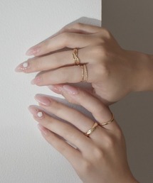 Reurie'（レウリィ）の「ウェーブリング 5SET 指輪 重ね付け ウェーブ ニュアンス シンプル シルバー ゴールド（リング）」