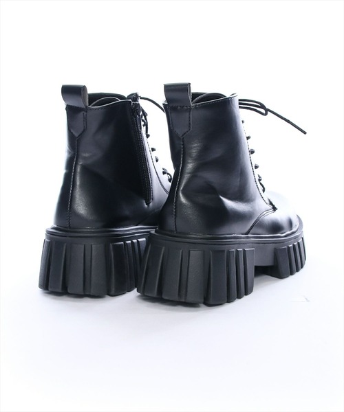 clear（クリア）の「トラックソールレースアップブーツ［大人 カジュアル 着回し力抜群］≪再入荷≫（ブーツ・レディース・ブラック・M/L）」の2枚目の写真