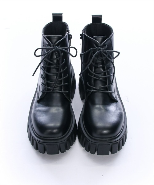 clear（クリア）の「トラックソールレースアップブーツ［大人 カジュアル 着回し力抜群］≪再入荷≫（ブーツ・レディース・ブラック・M/L）」の4枚目の写真