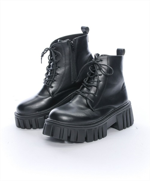 clear（クリア）の「トラックソールレースアップブーツ［大人 カジュアル 着回し力抜群］≪再入荷≫（ブーツ・レディース・ブラック・M/L）」の7枚目の写真