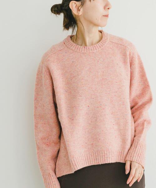 ITEMS URBANRESEARCH（アイテムズ アーバンリサーチ）の「ネップクルーネックニット（ニット/セーター・レディース・ライトブルー/アイボリー/ピンク/ネイビー・FREE）」の4枚目の写真