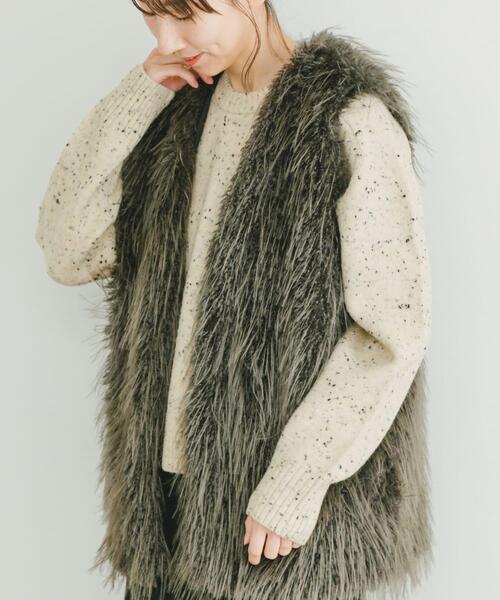 ITEMS URBANRESEARCH（アイテムズ アーバンリサーチ）の「ネップクルーネックニット（ニット/セーター・レディース・ライトブルー/アイボリー/ピンク/ネイビー・FREE）」の18枚目の写真