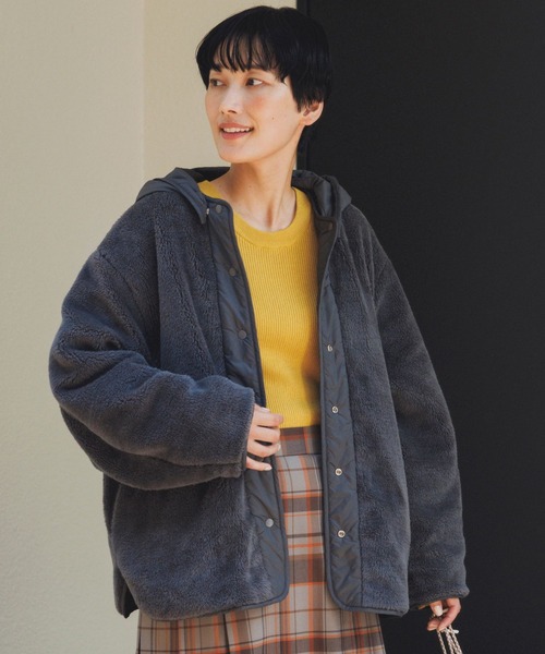 studio CLIP(スタディオクリップ)の「【撥水/マシンウォッシャブル】リバーシブルキルトショートブルゾン(ブルゾン・レディース・ライトグレー/スモーク/モカ/ベージュ・FREE)」の16枚目の写真