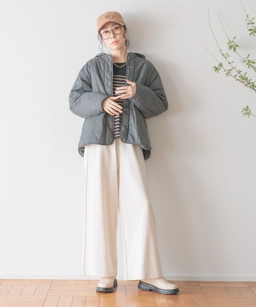 studio CLIP(スタディオクリップ)の「【撥水/マシンウォッシャブル】リバーシブルキルトショートブルゾン(ブルゾン・レディース・ライトグレー/スモーク/モカ/ベージュ・FREE)」の22枚目の写真