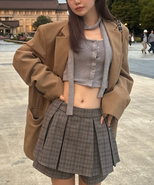 MAINLYTRULY（メインリィトゥルリィ）の「タイ付き ショート カーデ（カーディガン/ボレロ・レディース・グレー・M）」の14枚目の写真