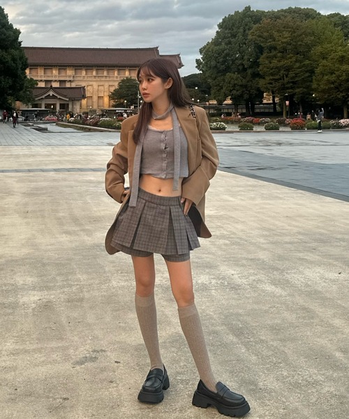 MAINLYTRULY（メインリィトゥルリィ）の「タイ付き ショート カーデ（カーディガン/ボレロ・レディース・グレー・M）」の2枚目の写真