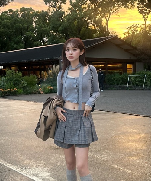 MAINLYTRULY（メインリィトゥルリィ）の「タイ付き ショート カーデ（カーディガン/ボレロ・レディース・グレー・M）」の6枚目の写真