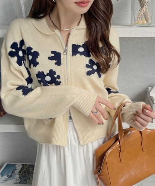 ヒールクリーク　ニット　ブルゾン　ボレロ　ショート丈　新品タグ付き ヒールクリーク ニット ブルゾン ボレロ ショート丈 新品タグ付き