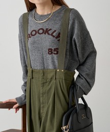 インターシャロゴニットプルオーバー