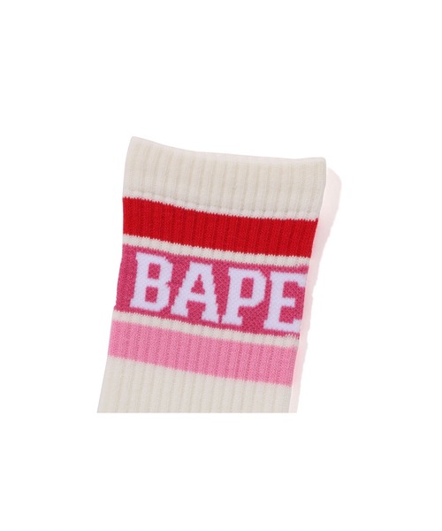 A BATHING APE(アベイシングエイプ)の「BAPE LINE SOCKS(ソックス/靴下・メンズ・グリーン/ピンク/ブルー・LARGE/MEDIUM)」の6枚目の写真