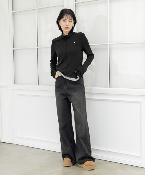 3.3 Field Trip （3.3フィールドトリップ）の「3.3 Field Trip／カラーブロックTOP（Tシャツ/カットソー・レディース・ブラック/アイボリー・FREE）」の18枚目の写真