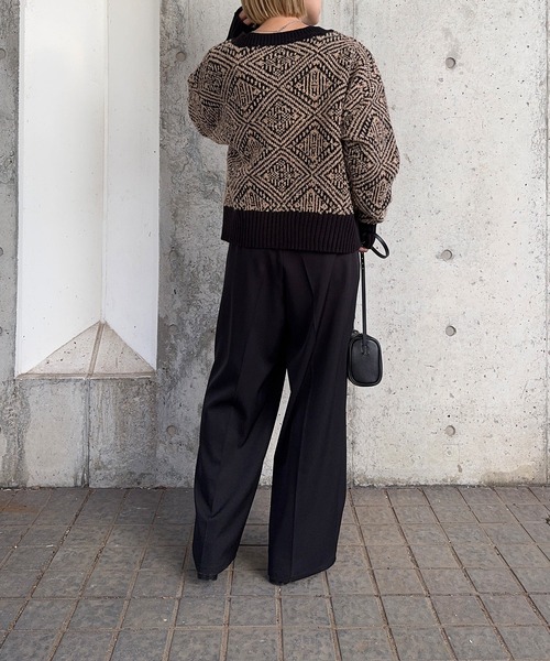 meilmada（メイルマダ）の「ジャガードニットプルオーバー（ニット/セーター・レディース・ブラック/ブラック系/チャコールグレー・FREE）」の15枚目の写真