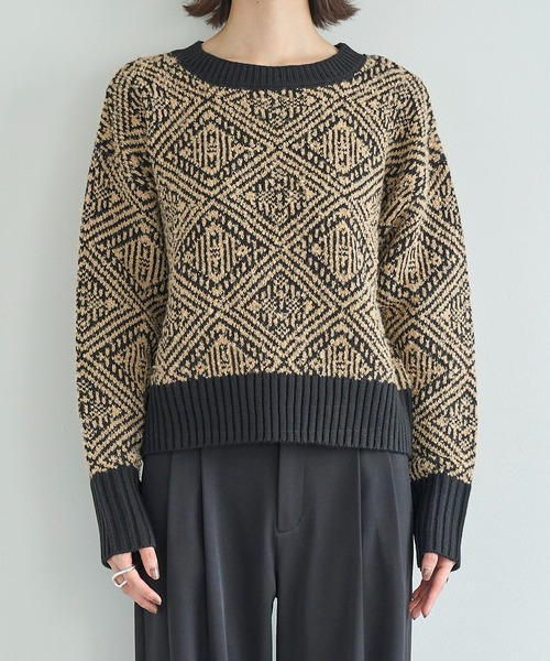 セール】ジャガードニットプルオーバー（ニット/セーター）｜meilmada
