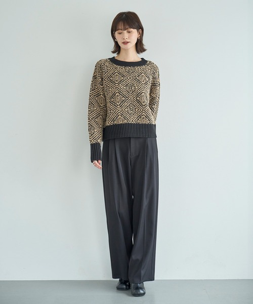 meilmada（メイルマダ）の「ジャガードニットプルオーバー（ニット/セーター・レディース・ブラック/ブラック系/チャコールグレー・FREE）」の19枚目の写真