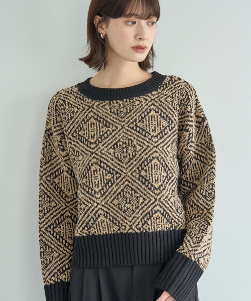 meilmada（メイルマダ）の「ジャガードニットプルオーバー（ニット/セーター・レディース・ブラック/ブラック系/チャコールグレー・FREE）」の16枚目の写真