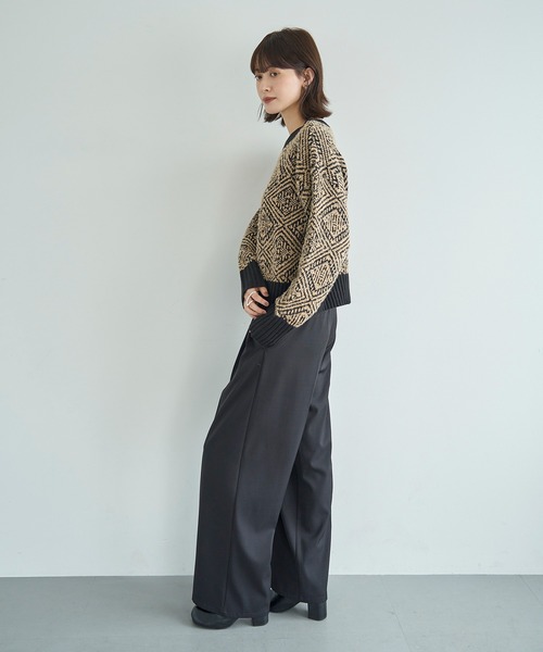 meilmada（メイルマダ）の「ジャガードニットプルオーバー（ニット/セーター・レディース・ブラック/ブラック系/チャコールグレー・FREE）」の20枚目の写真