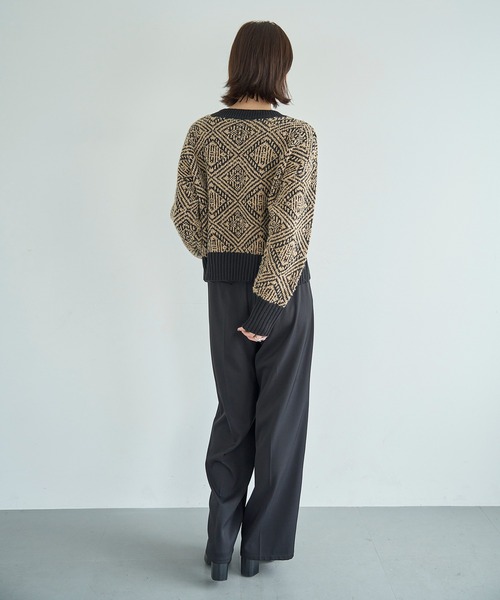 meilmada（メイルマダ）の「ジャガードニットプルオーバー（ニット/セーター・レディース・ブラック/ブラック系/チャコールグレー・FREE）」の21枚目の写真