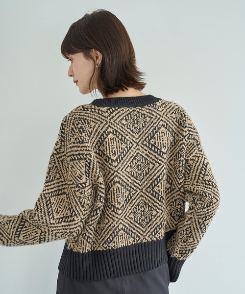 meilmada（メイルマダ）の「ジャガードニットプルオーバー（ニット/セーター・レディース・ブラック/ブラック系/チャコールグレー・FREE）」の18枚目の写真