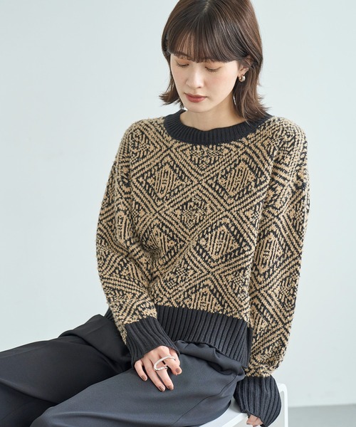 セール】ジャガードニットプルオーバー（ニット/セーター）｜meilmada