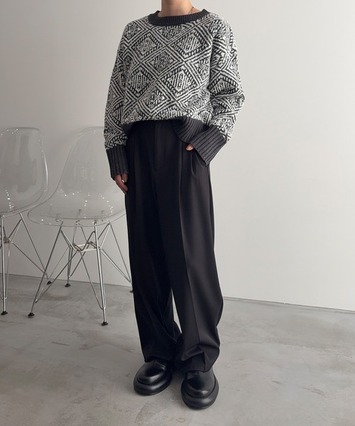 セール】ジャガードニットプルオーバー（ニット/セーター）｜meilmada