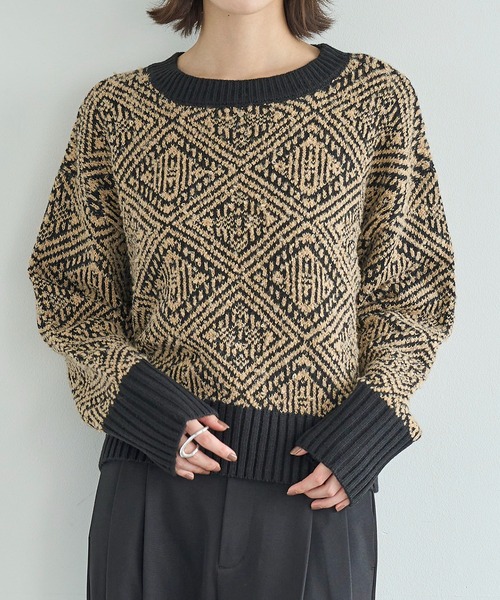 ジャガードニットプルオーバー（ニット/セーター）｜meilmada