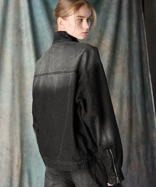 SERACE(セラス)の「【SERACE】Vintage design stand neck denim blouson / ヴィンテージデザインスタンドネックデニムブルゾン(デニムジャケット・メンズ・インディゴブルー/ブラック・S/M/L)」の8枚目の写真