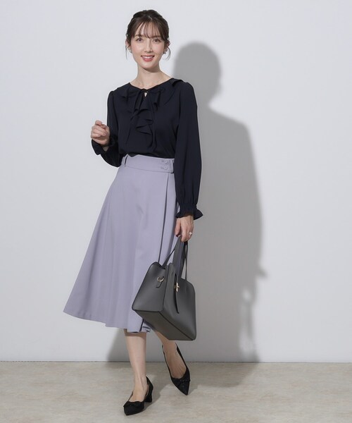 couture brooch(クチュールブローチ)の「【セレモニーシーン/お仕事にも】ラッフルフリルブラウス(シャツ/ブラウス・レディース・ピンク/ネイビー/オフホワイト・36/38/40/42)」の21枚目の写真