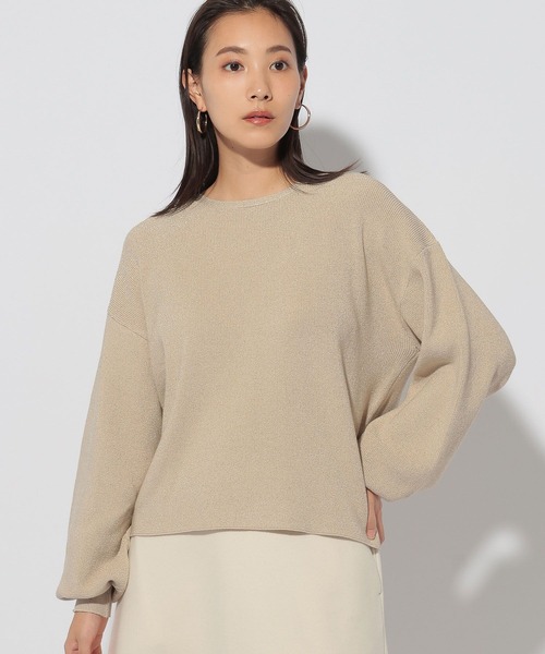 Elura（エルーラ）の「ハイゲージラメリブニット/286177（ニット/セーター・レディース・ライトグレー/グリーン系その他/ベージュ・FREE）」の18枚目の写真