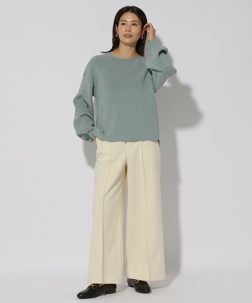 Elura（エルーラ）の「ハイゲージラメリブニット/286177（ニット/セーター・レディース・ライトグレー/グリーン系その他/ベージュ・FREE）」の17枚目の写真