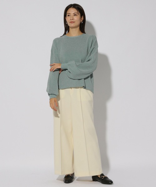 Elura（エルーラ）の「ハイゲージラメリブニット/286177（ニット/セーター・レディース・ライトグレー/グリーン系その他/ベージュ・FREE）」の16枚目の写真