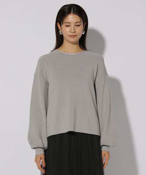 Elura（エルーラ）の「ハイゲージラメリブニット/286177（ニット/セーター・レディース・ライトグレー/グリーン系その他/ベージュ・FREE）」の13枚目の写真