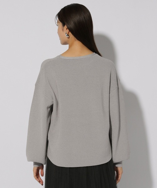 Elura（エルーラ）の「ハイゲージラメリブニット/286177（ニット/セーター・レディース・ライトグレー/グリーン系その他/ベージュ・FREE）」の11枚目の写真