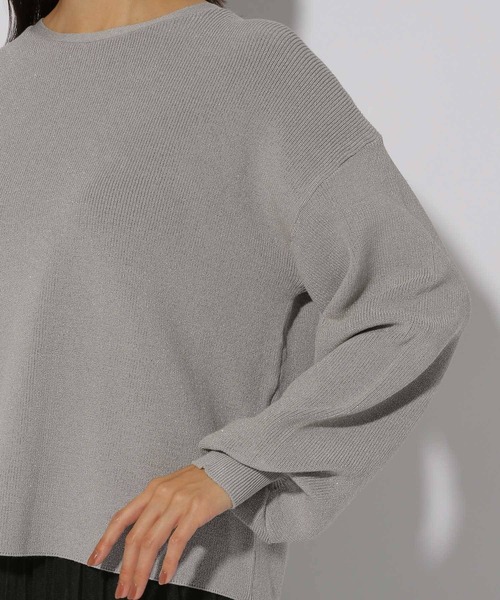 Elura（エルーラ）の「ハイゲージラメリブニット/286177（ニット/セーター・レディース・ライトグレー/グリーン系その他/ベージュ・FREE）」の9枚目の写真