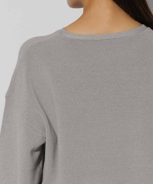 Elura（エルーラ）の「ハイゲージラメリブニット/286177（ニット/セーター・レディース・ライトグレー/グリーン系その他/ベージュ・FREE）」の7枚目の写真