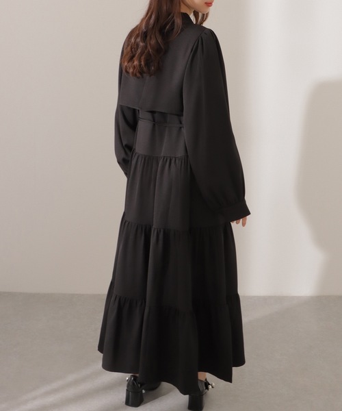 Lace Ladies(レースレディース)の「セットアップ風 Aライン ティアード ロング ワンピース(ワンピース・レディース・グレー/ピンク系/ブラック・FREE/S)」の18枚目の写真
