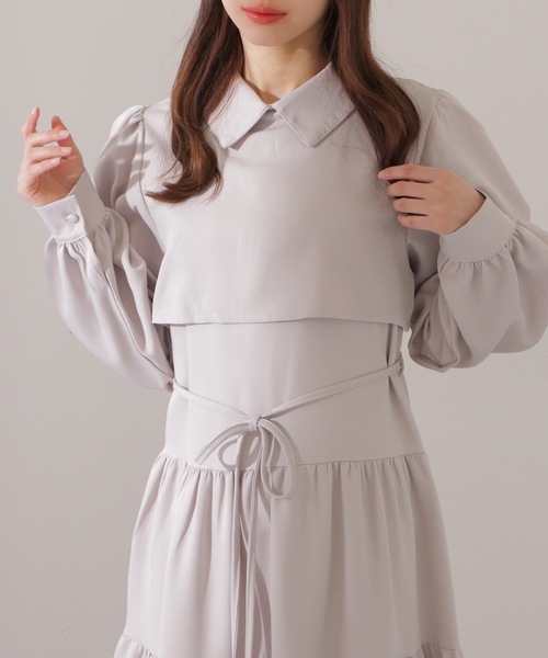 Lace Ladies(レースレディース)の「セットアップ風 Aライン ティアード ロング ワンピース(ワンピース・レディース・グレー/ピンク系/ブラック・FREE/S)」の21枚目の写真