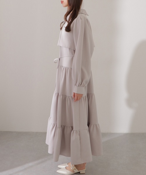 Lace Ladies(レースレディース)の「セットアップ風 Aライン ティアード ロング ワンピース(ワンピース・レディース・グレー/ピンク系/ブラック・FREE/S)」の12枚目の写真