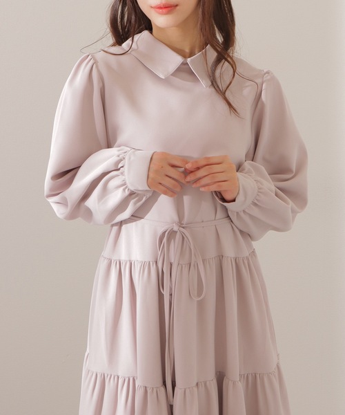 Lace Ladies(レースレディース)の「セットアップ風 Aライン ティアード ロング ワンピース(ワンピース・レディース・グレー/ピンク系/ブラック・FREE/S)」の16枚目の写真