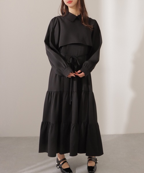 Lace Ladies(レースレディース)の「セットアップ風 Aライン ティアード ロング ワンピース(ワンピース・レディース・グレー/ピンク系/ブラック・FREE/S)」の17枚目の写真