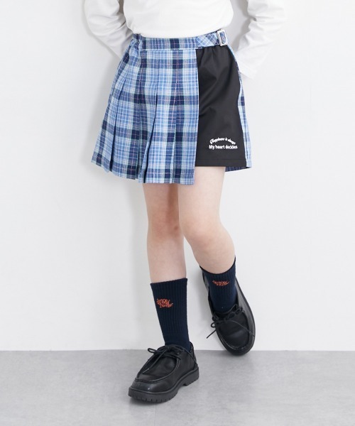 セール】チェック柄ラップキュロット（女の子）（その他パンツ